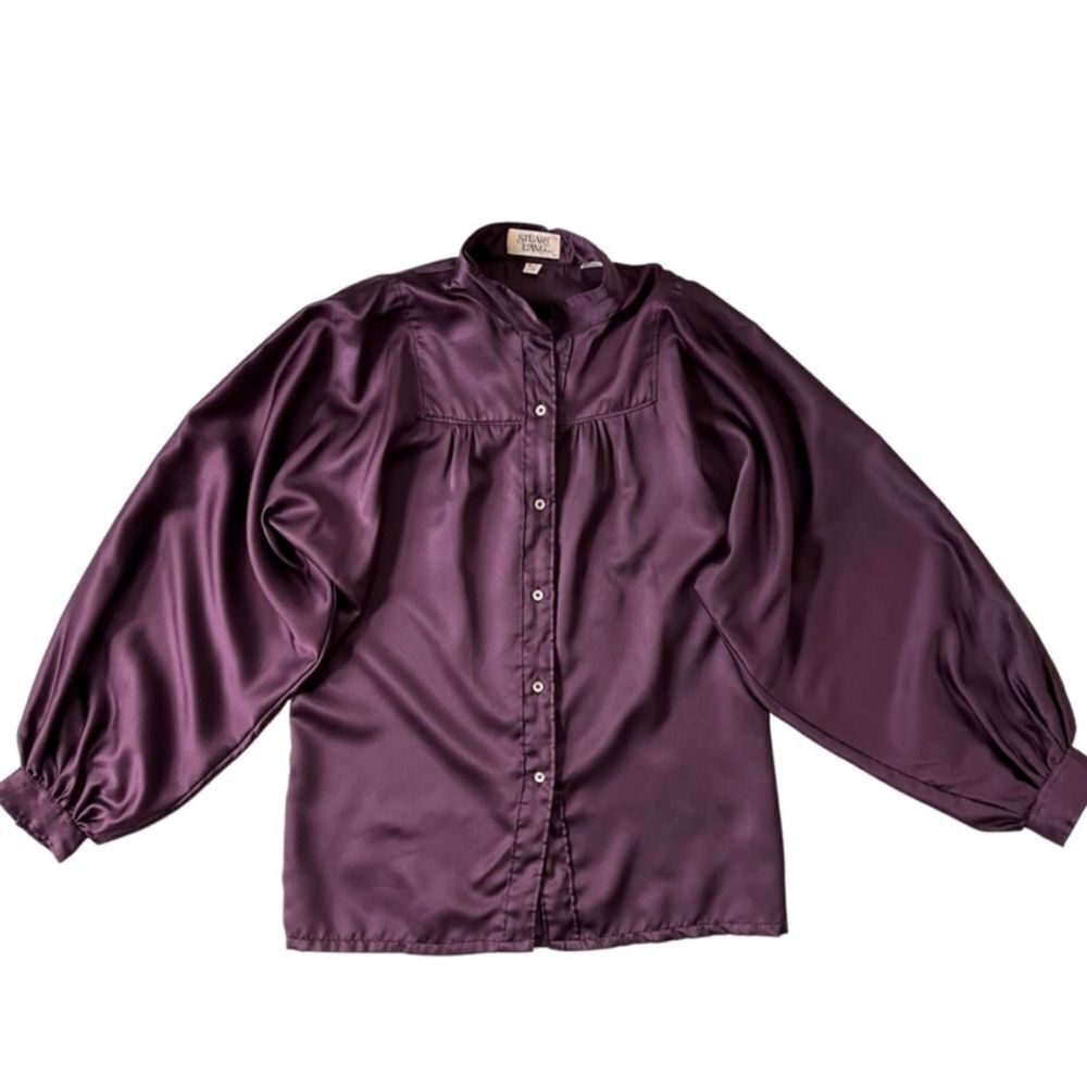 Vintage Purple Satin Blouse